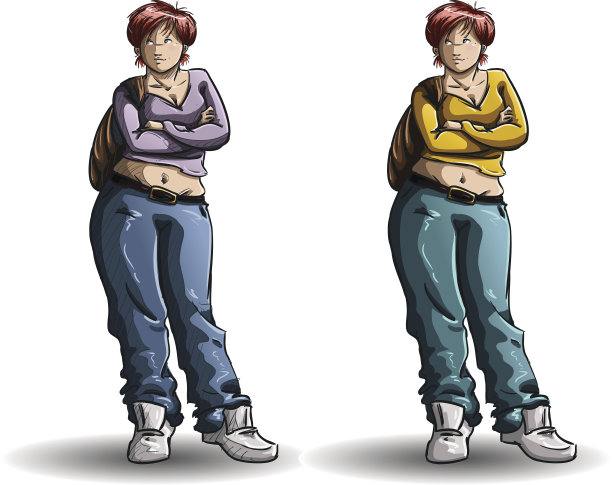 拿着两个颜色包的女人站着图片下载