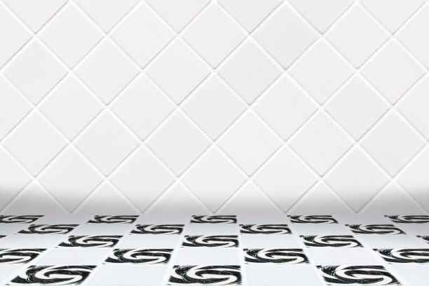 建筑背景由白色钻石马赛克和黑色l图片下载