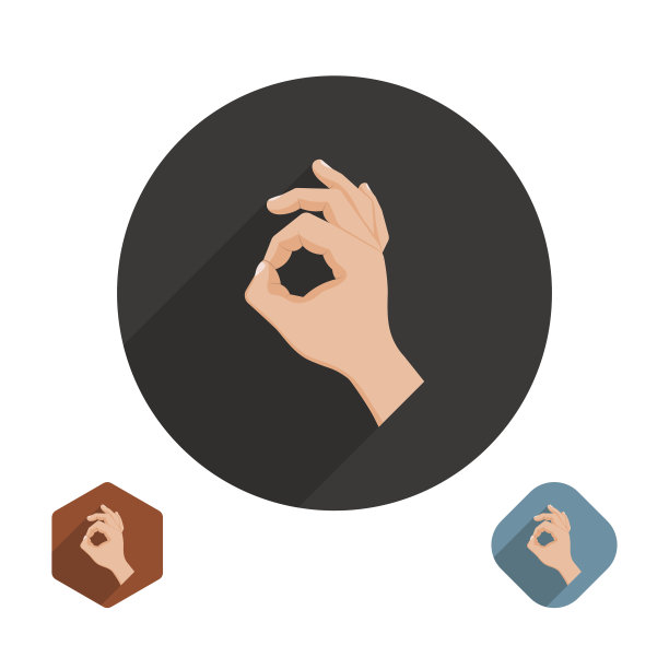 手图标在平面风格图片下载