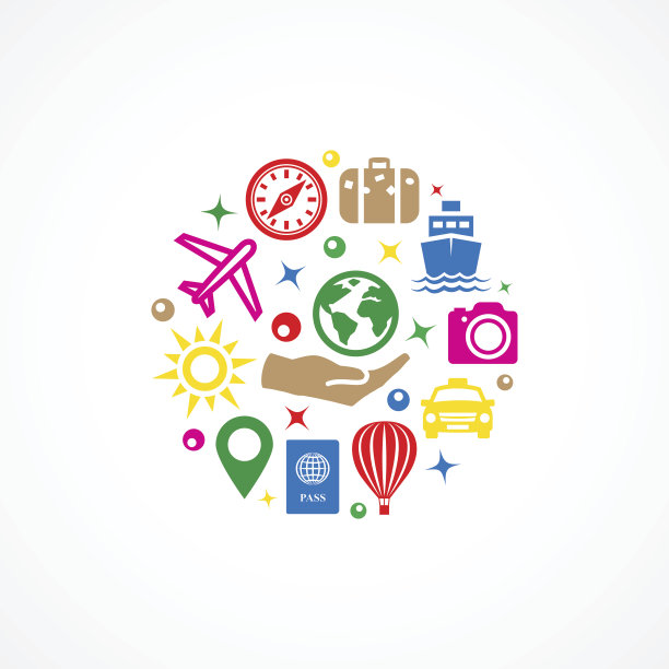 带图标的旅游插图图片下载