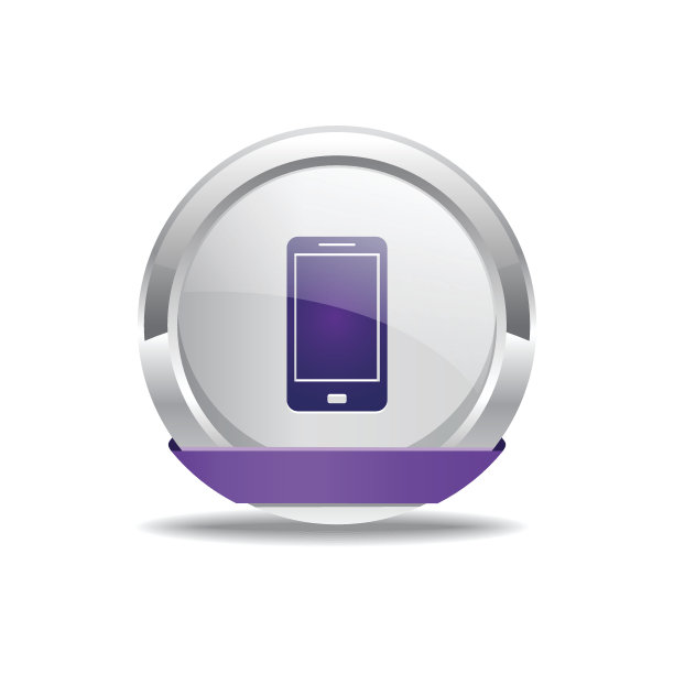 智能手机紫色矢量图标按钮图片下载