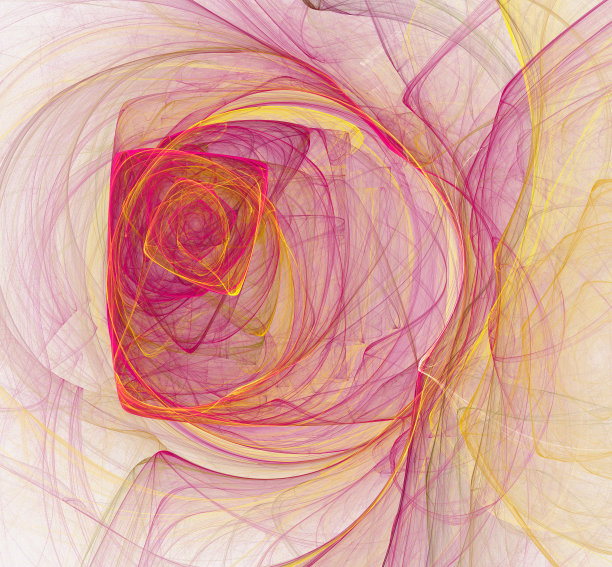 摘要分形设计。红色烟圈在白色烟圈上。图片下载