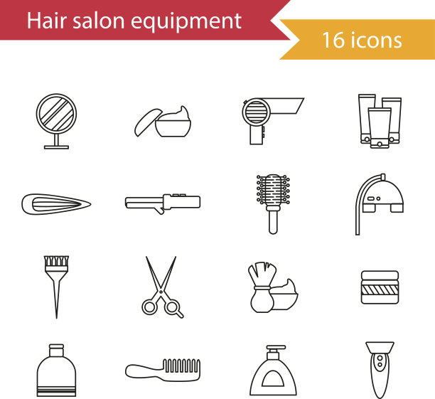 发廊细线图标图片下载