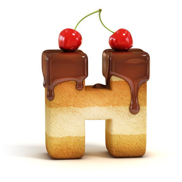 蛋糕3d字体字母H图片下载
