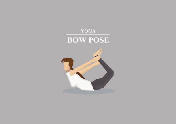 瑜伽体式弓姿势矢量插图图片下载