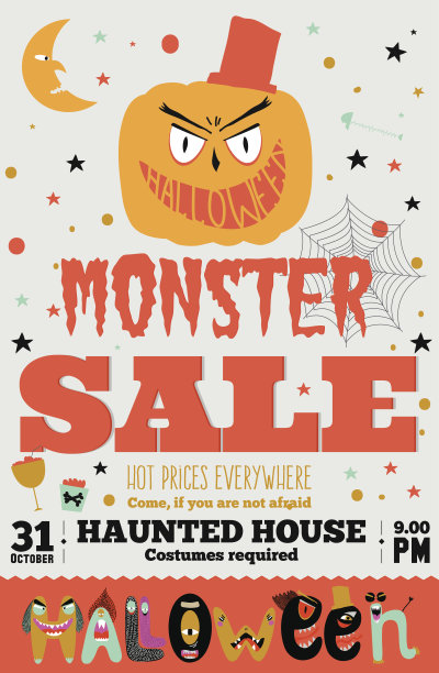 明亮的万圣节热卖卡图片下载