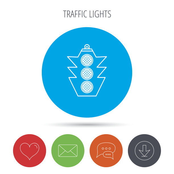 红绿灯图标。安全方向调节。图片下载
