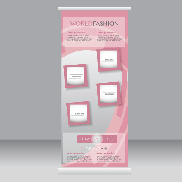 卷起横幅站模板。抽象的背景图片下载