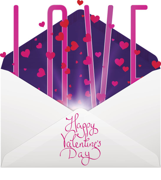 情人节贺卡文字为粉红色图片下载