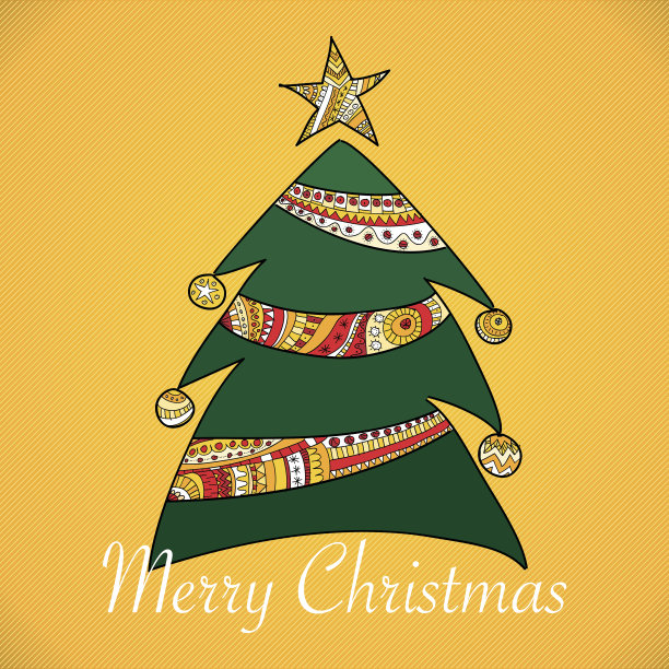 有树的圣诞卡图片下载