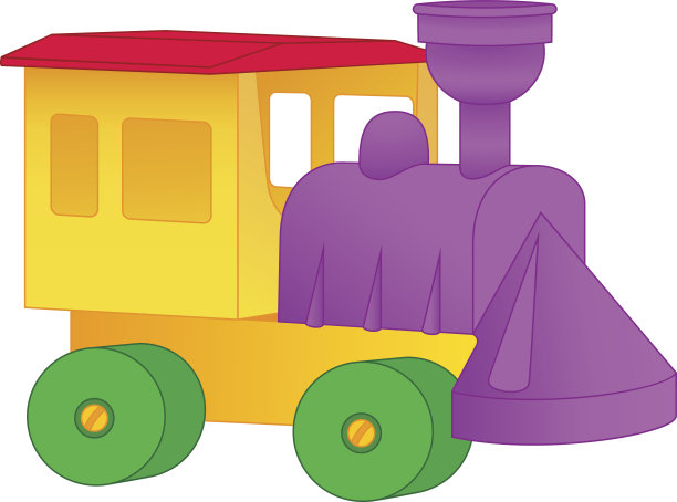 设计师设计的小玩具火车。图片下载