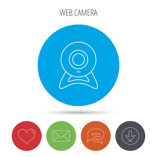 网络摄像头图标。摄像机的信号。图片下载