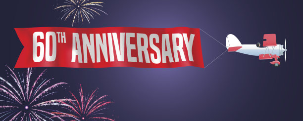 60周年矢量插图，横幅，传单图片下载
