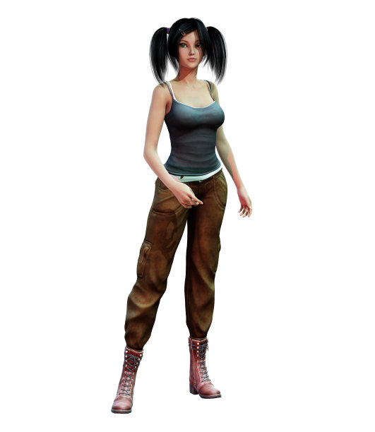 梳着辫子，穿着便装的可爱女孩图片下载