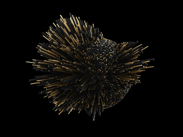 黄金奢侈品爆炸抽象3D插图为您的业务图片下载