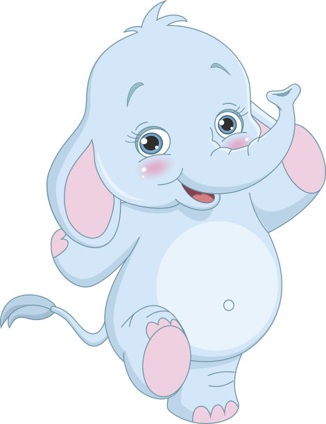 矢量插图的卡通大象图片下载