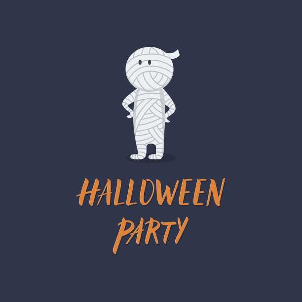 万圣节派对木乃伊图标。图片下载