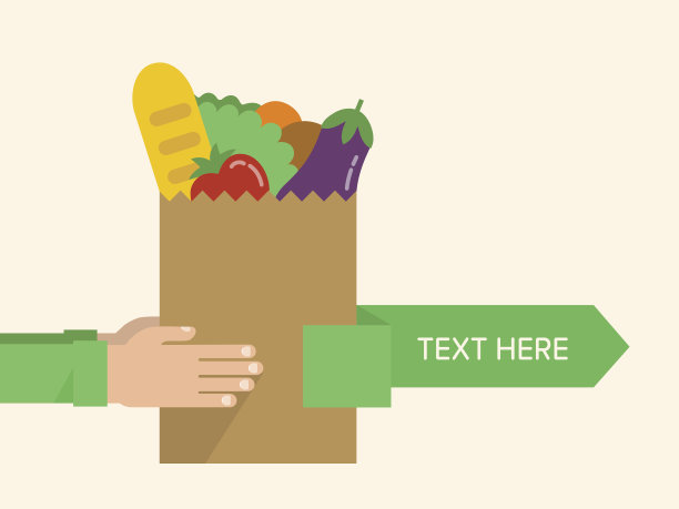 手里拿着一个纸袋，里面装着健康的食物——面包图片下载