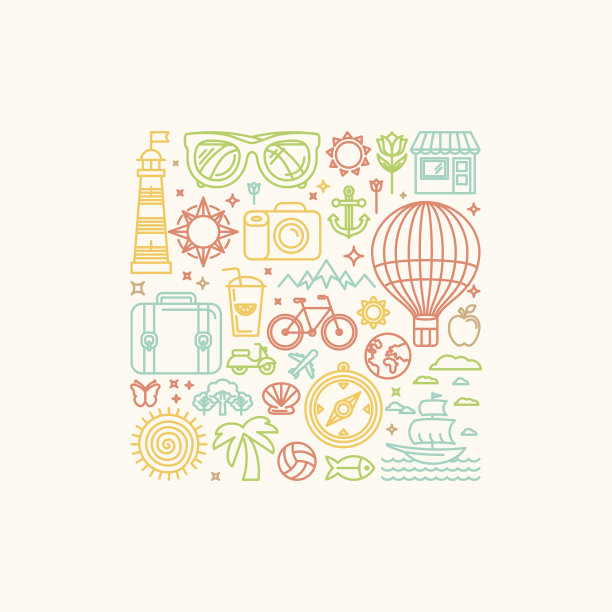 矢量插图与夏季图标图片下载