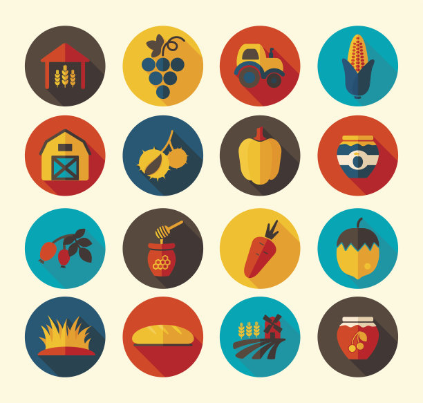 秋收感恩节平图标图片下载