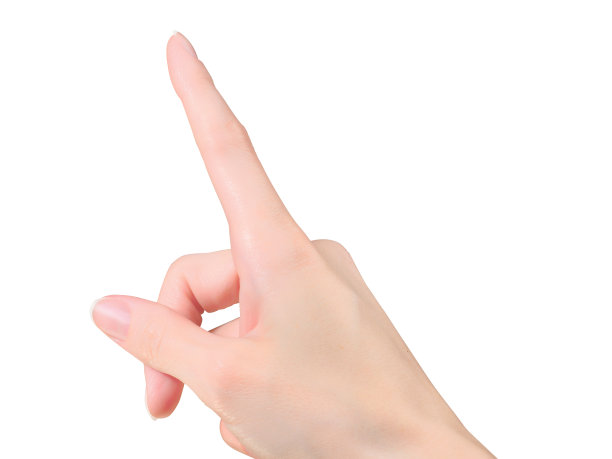 女性的手触摸或指着什么东西。图片下载