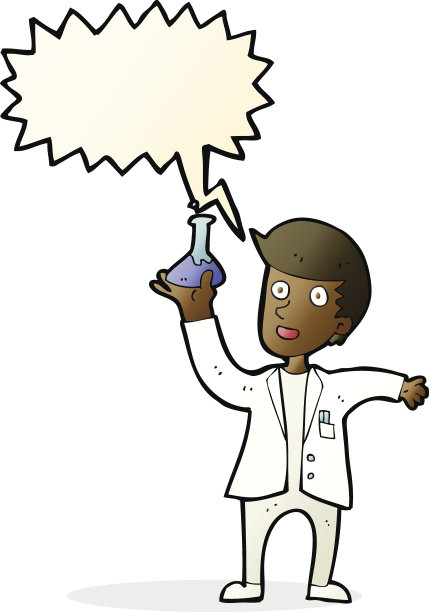 卡通快乐的科学家与语音泡泡图片下载