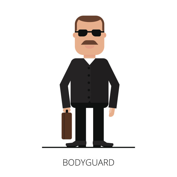 保镖和公文包。一件夹克的安全性。VIP的保护。图片下载
