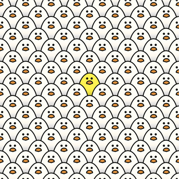 单身黄小鸡被白小鸡包围图片下载