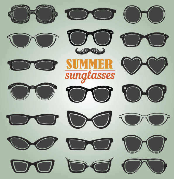 夏日太阳镜矢量集图片下载