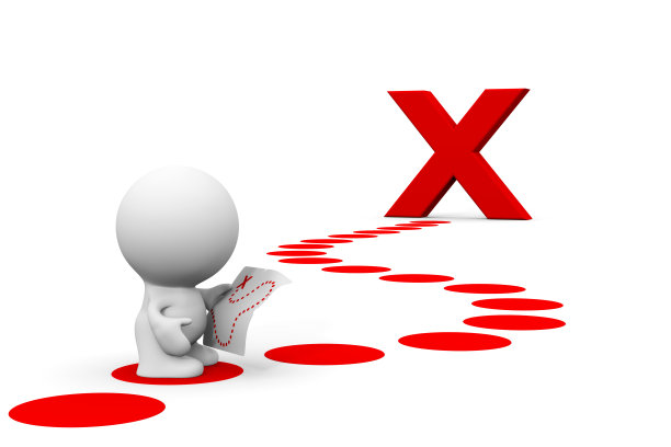 白色3d人看藏宝图图片下载