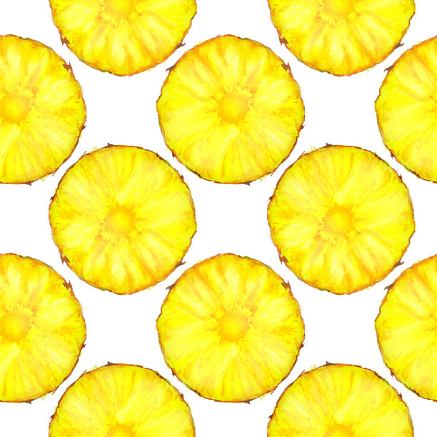 水彩无缝图案与菠萝图片下载