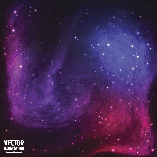 多彩的太空星系背景。图片下载