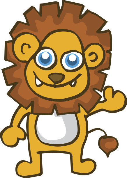 可爱的小狮子卡通向量图片下载