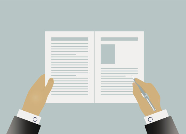 手签商务合同。矢量图图片下载