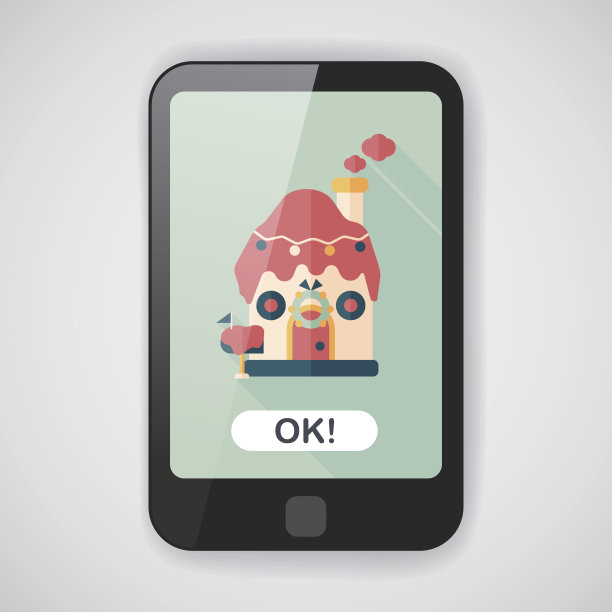 姜饼屋的图标与长影子，eps10图片下载