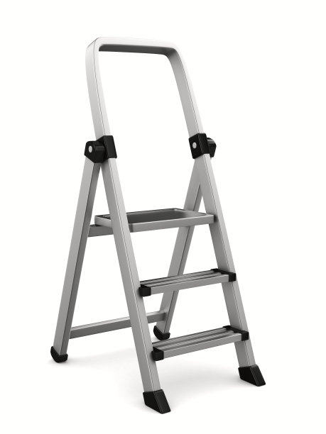 白色背景上的楼梯。孤立的三维图像图片下载