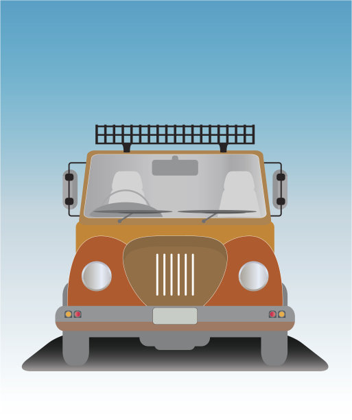 老皮卡的正面视图图片下载