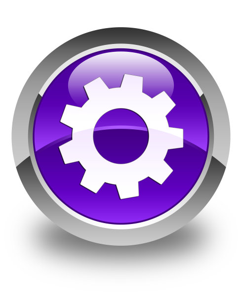 处理图标光滑的紫色圆形按钮图片下载