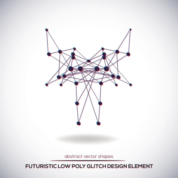 抽象矢量多边形未来形状。故障的设计。图片下载