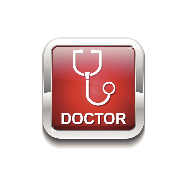 医生红色矢量图标按钮图片下载