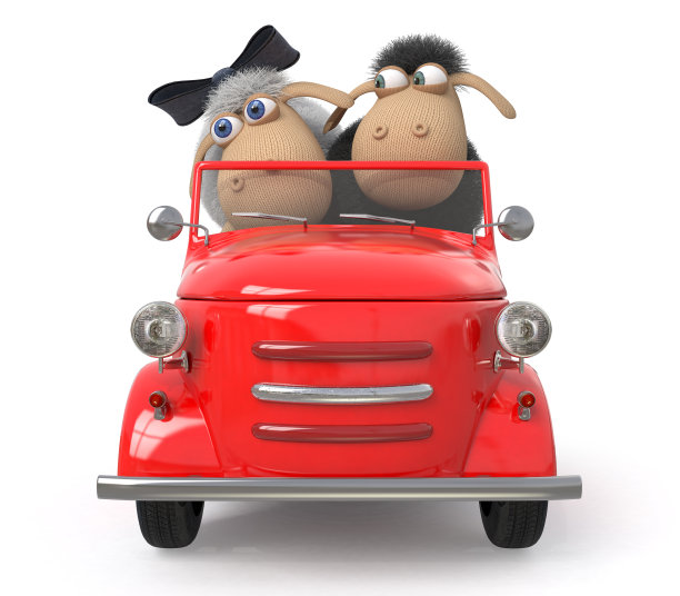 快乐的小羊开车图片下载