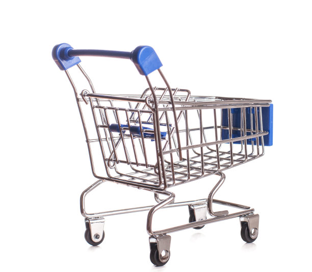 Empti经典的购物车超过白色库存的形象图片下载