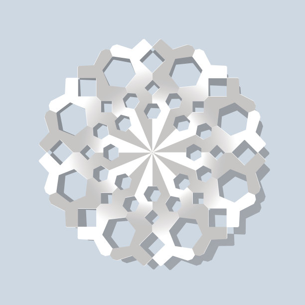 圣诞纸雪花在明亮的蓝色背景。图片下载