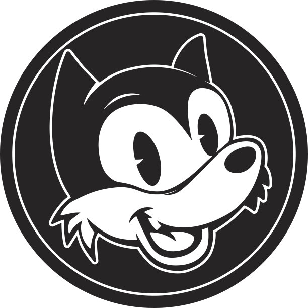 复古漫画。微笑和眨眼的复古卡通狼角色图片下载