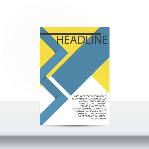 宣传册传单设计模板。单张封面呈现抽象平面背景图片下载