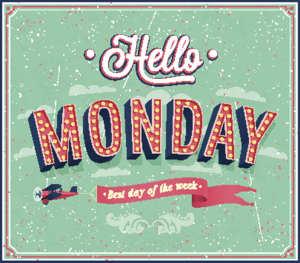 你好星期一排版设计。图片下载