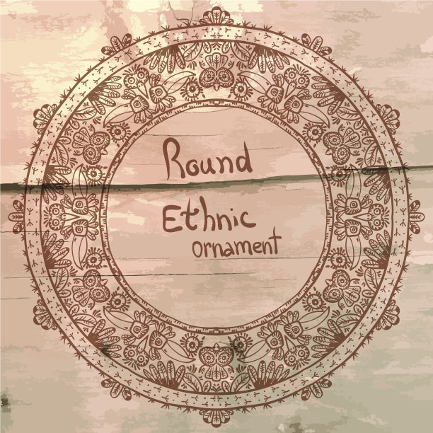 民族圆形框架，鸟，羽毛和翅膀。猫头鹰,touca图片下载