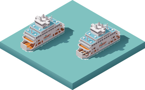 向量等距渡轮图片下载