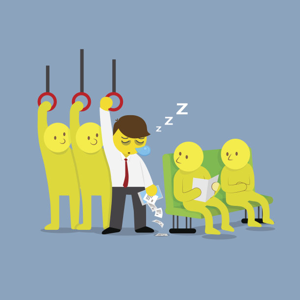 商人在公共交通上站着睡觉图片下载