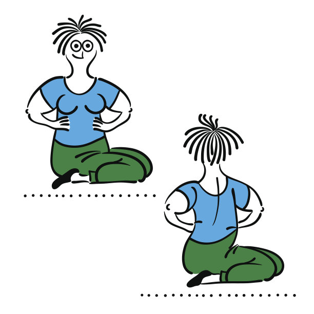 老妇人的运动。普拉提动作设置图片下载